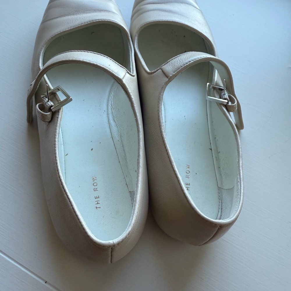 The Row Cream Mary Jane Flats - Picture 3 of 5